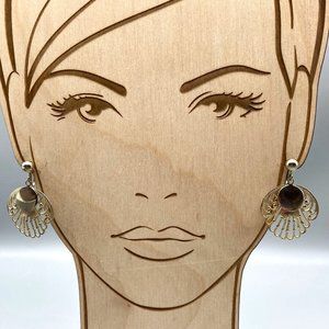 Vintage Filigree Plume Earrings, Lacy Gold Tone Art Deco Clip Ons